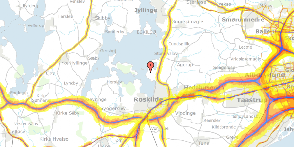 Trafikstøjkort på Veddelev Engvej 3, 4000 Roskilde