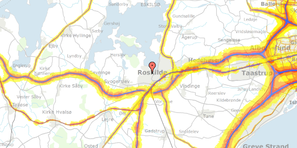 Trafikstøjkort på Vestervænget 22, st. tv, 4000 Roskilde