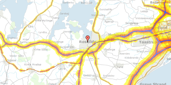 Trafikstøjkort på Vestervænget 32, 2. tv, 4000 Roskilde