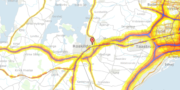 Trafikstøjkort på Vibevej 17, 4000 Roskilde