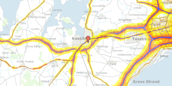 Trafikstøjkort på Østergade 32, 4000 Roskilde