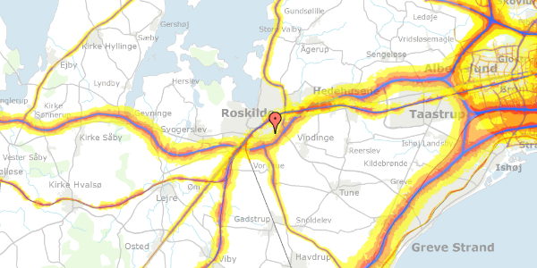 Trafikstøjkort på Østervang 38, 4000 Roskilde