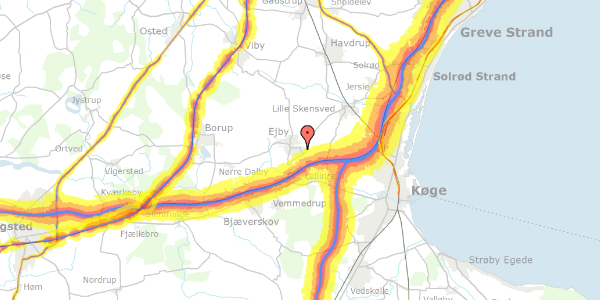 Trafikstøjkort på Antilopevej 10, 4623 Lille Skensved