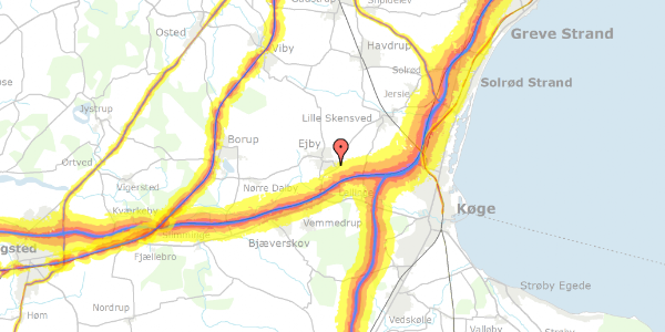 Trafikstøjkort på Antilopevej 21, 4623 Lille Skensved