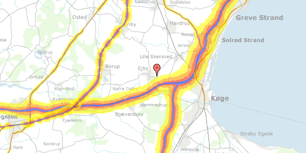 Trafikstøjkort på Ejbyvej 41, 4623 Lille Skensved