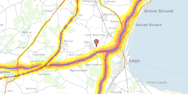 Trafikstøjkort på Ejbyvej 46, 4623 Lille Skensved