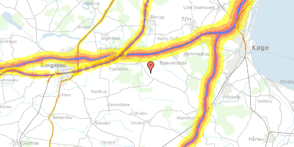 Trafikstøjkort på Slimmingevej 82, 4100 Ringsted