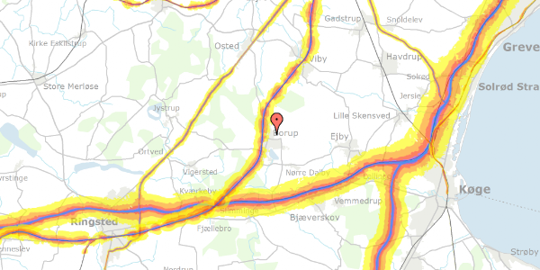 Trafikstøjkort på Stenhøjparken 9B, 4140 Borup