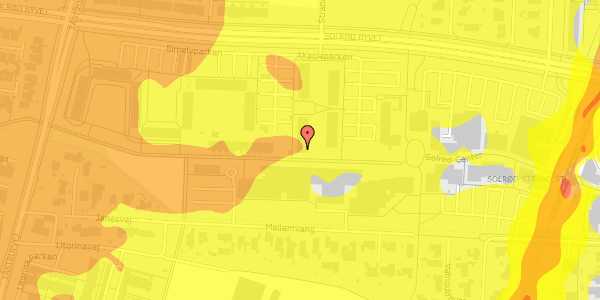 Trafikstøjkort på Akacieparken 9A, 2. 35, 2680 Solrød Strand