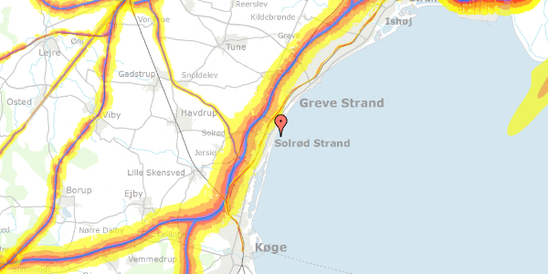 Trafikstøjkort på Hedevej 22, 2680 Solrød Strand