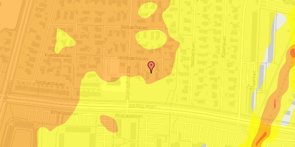 Trafikstøjkort på Hindbærhaven 6, 2680 Solrød Strand