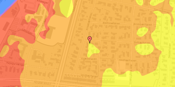 Trafikstøjkort på Hyldebærhaven 2, 2680 Solrød Strand