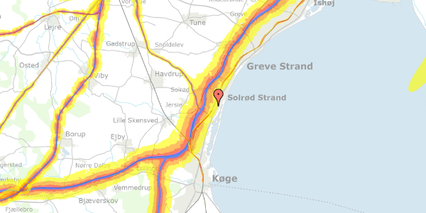 Trafikstøjkort på Jersie Center 33, 2680 Solrød Strand