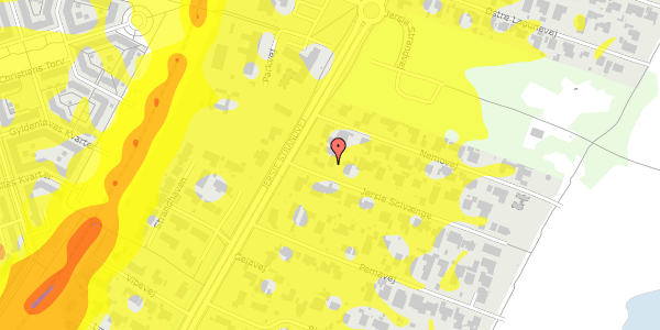 Trafikstøjkort på Jersie Solvænge 3, 2680 Solrød Strand