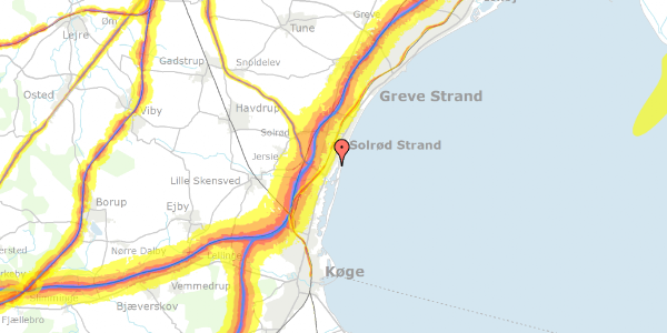 Trafikstøjkort på Jersie Solvænge 26, 2680 Solrød Strand