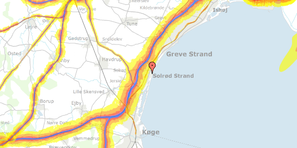 Trafikstøjkort på Mejsevej 12, 2680 Solrød Strand