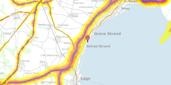 Trafikstøjkort på Solrød Strandvej 56, 2680 Solrød Strand