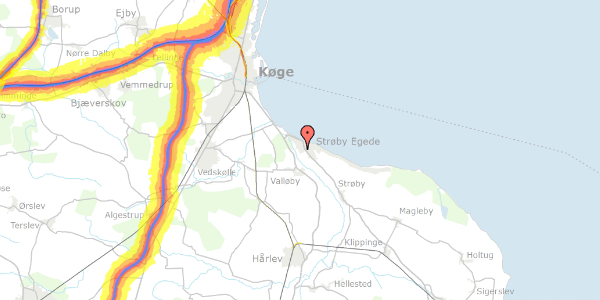 Trafikstøjkort på Engvangsvej 106, 4600 Køge