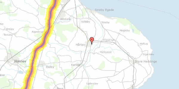 Trafikstøjkort på Hyldevænget 14, 4652 Hårlev
