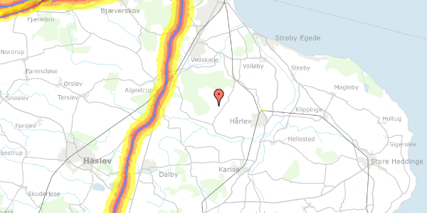 Trafikstøjkort på Høstmarken 3, 4652 Hårlev