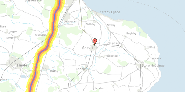 Trafikstøjkort på Nymøllevej 11, 4652 Hårlev