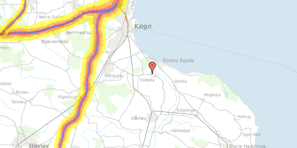 Trafikstøjkort på Vallørækken 32, 4600 Køge