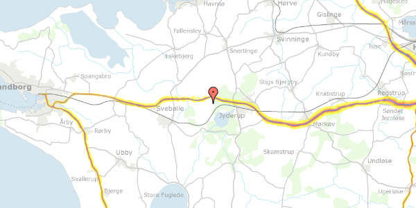 Trafikstøjkort på Astrupvej 14, 4450 Jyderup