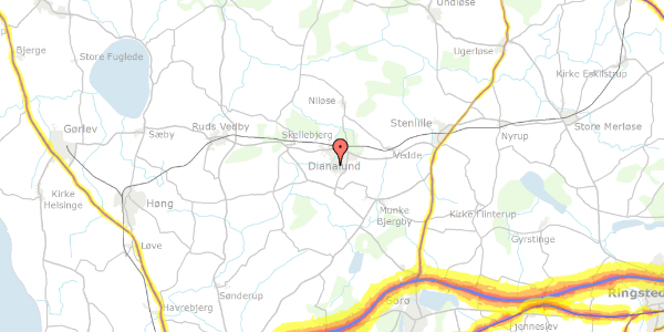 Trafikstøjkort på Finlandsvej 18, 4293 Dianalund