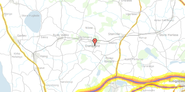 Trafikstøjkort på Norgesvej 16, 4293 Dianalund