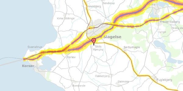 Trafikstøjkort på Brovej 7, 4200 Slagelse