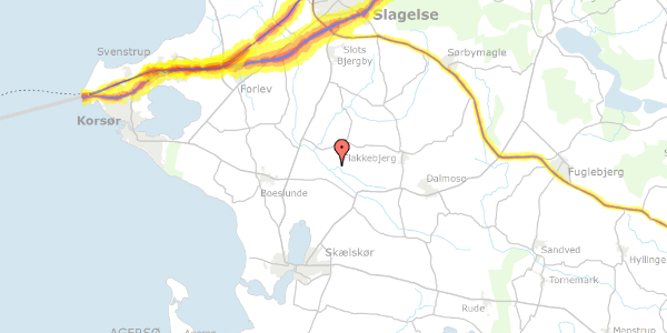 Trafikstøjkort på Ellemosevej 13, 4200 Slagelse