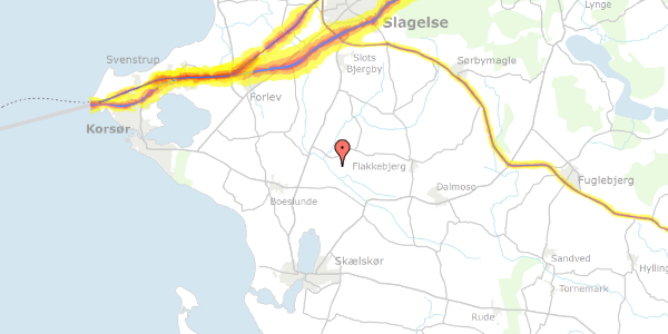 Trafikstøjkort på Ellemosevej 23, 4200 Slagelse