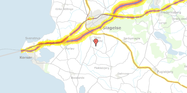 Trafikstøjkort på Falkensteenvej 14, 4200 Slagelse