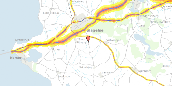 Trafikstøjkort på Falkensteenvej 15, 4200 Slagelse