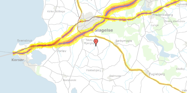 Trafikstøjkort på Falkensteenvej 20, kl. , 4200 Slagelse