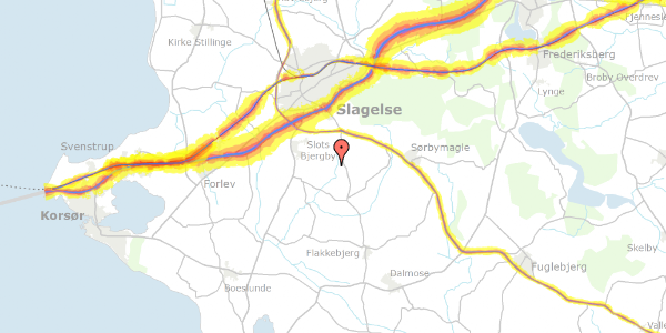 Trafikstøjkort på Falkensteenvej 22A, 4200 Slagelse