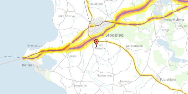 Trafikstøjkort på Felixvej 3, 4200 Slagelse