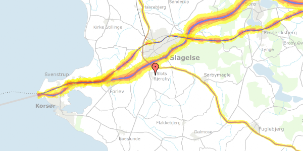 Trafikstøjkort på Højen 3, 4200 Slagelse
