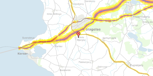 Trafikstøjkort på Højen 30, 4200 Slagelse