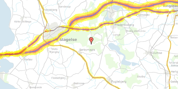 Trafikstøjkort på Lorupvej 30, 4200 Slagelse
