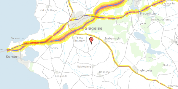 Trafikstøjkort på Skalsbjergvej 12, 4200 Slagelse