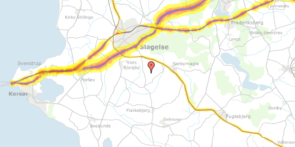 Trafikstøjkort på Skalsbjergvej 13, 4200 Slagelse