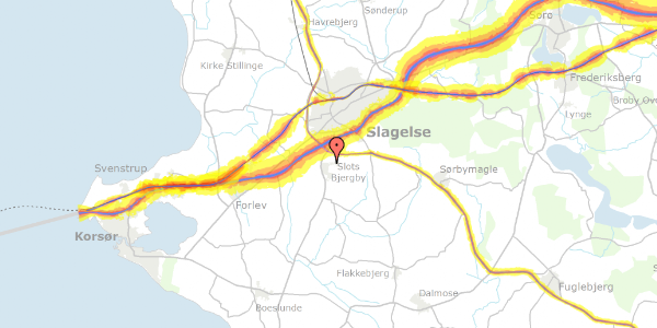 Trafikstøjkort på Hashøjvej 20, 4200 Slagelse