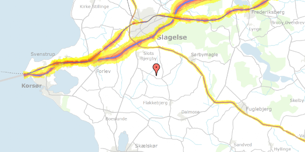 Trafikstøjkort på Skørpingevej 14, 4200 Slagelse