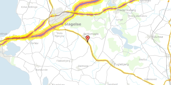 Trafikstøjkort på Slagelse Landevej 22, 4200 Slagelse