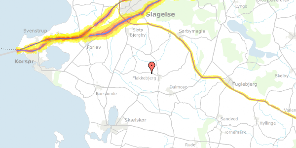 Trafikstøjkort på Snekkerupvej 13, 4200 Slagelse