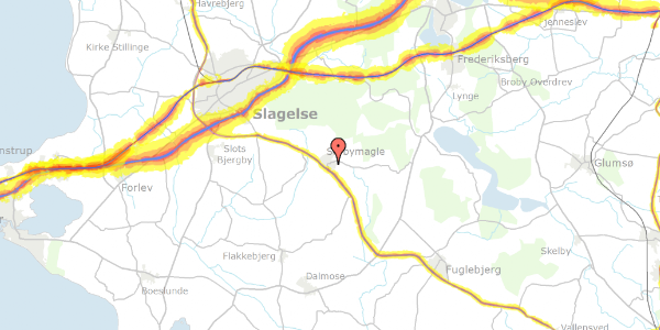 Trafikstøjkort på Stenbækvej 7, 4200 Slagelse