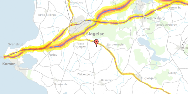 Trafikstøjkort på Søndermarken 3, 4200 Slagelse