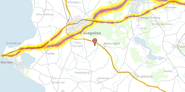Trafikstøjkort på Søndermarken 7, 4200 Slagelse
