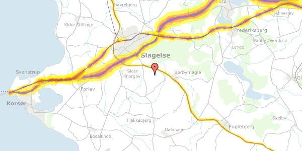 Trafikstøjkort på Søndermarken 8, 4200 Slagelse